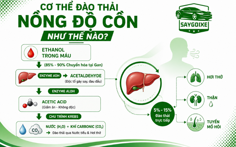 Cơ thể đào thải cồn như thế nào