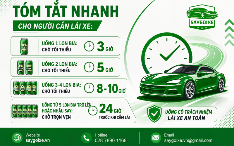 Người uống bia bao lâu thì hết nồng độ cồn